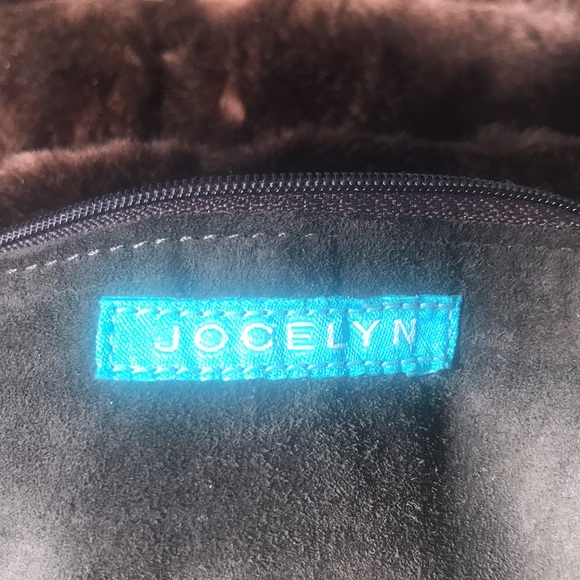 Jocelyn Jackson Wyoming Western Brown Cowhide Fur Leather Purse with Gold Strap - Picture 6 of 14